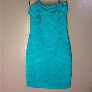 Little blue dress, fitted strapless or halter