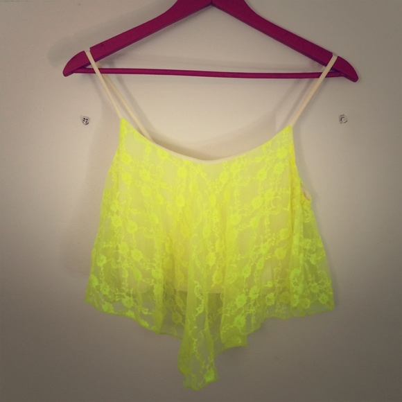 Lave neon spaghetti strap crop top
