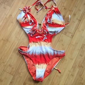 One piece orange ombre Monokini