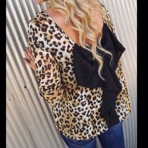 Cheetah Bow Back Top