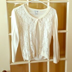 Super cute lace front cardigan