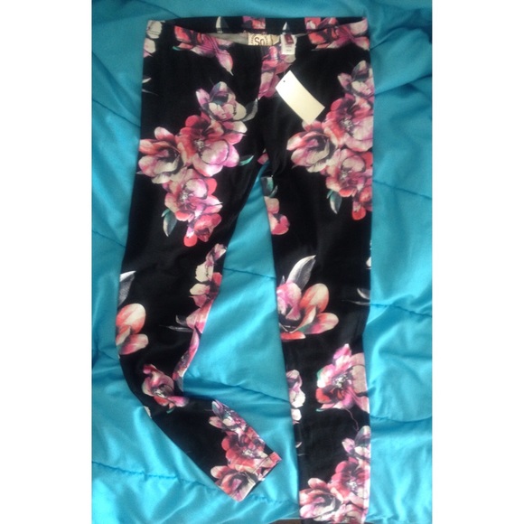 Kohl's  Pants - Floral (Pink/Black) Leggings