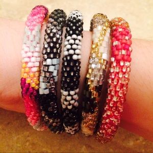 Nepal Roll on Beaded Bracelets