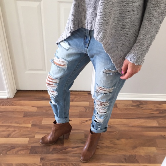 Sold • Distressed Denim Boyfriend Jeans - Picture 4 of 4