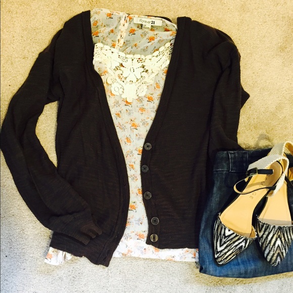 Forever 21 brown cardigan - Picture 1 of 3
