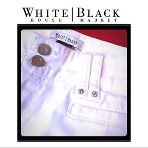 WHBM white denim capris