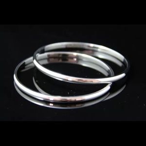 2x stainless steel silver bangle