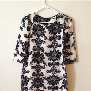 Everly Black and White Embroidered Dress