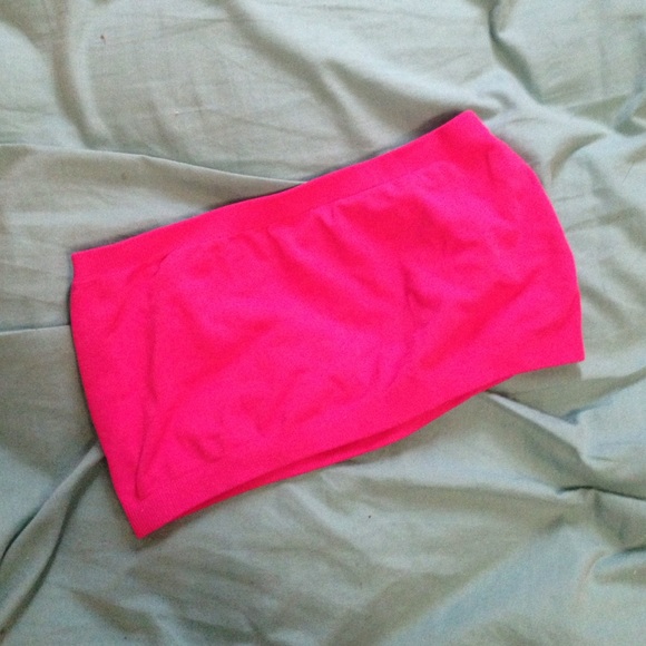 Hot pink stretchy bandeau. Spring break ready.