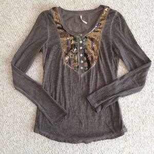 Free people sequin long sleeve