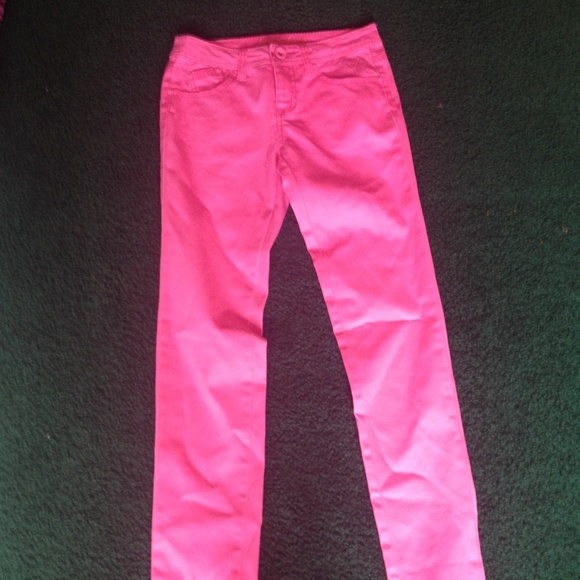 Bright pink justice jeans