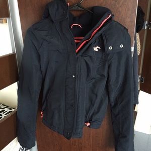 Hollister All Weather Jacket Navy with Hot Pink