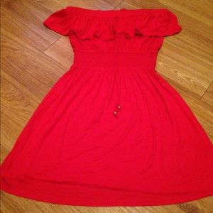Red Strapless Dress