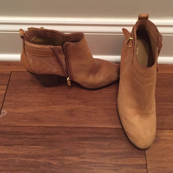 Tan leather Coach bootie