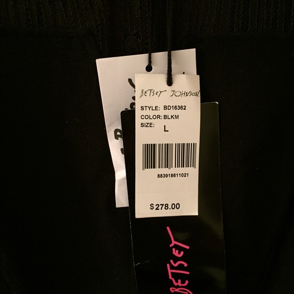 NWT Betsey Johnson Black Dress with Lace Detail - Picture 4 of 4