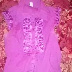 Beautiful purple ruffle shirt