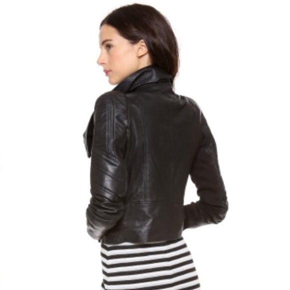 💯% Leather Black Moto Jacket - Picture 2 of 4