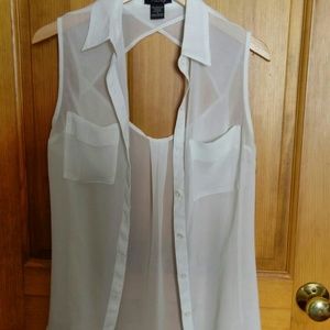 White Summery Open Back Top