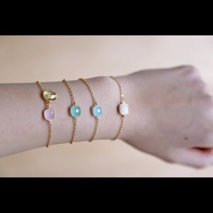 Initial bracelet with soft color pendant