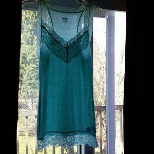 Lace blue tank top