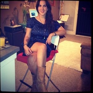 Blue dress with aqua stars