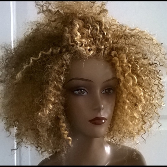 Lace Front Blond Kinky Afro Syn. Wig