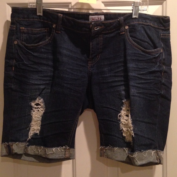 Dark Denim Shorts w/ nice holes