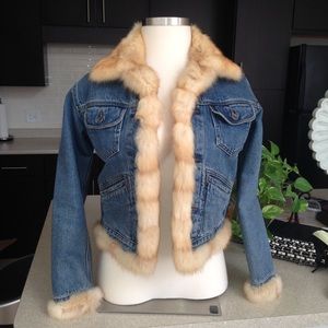Jean jacket with sable fur