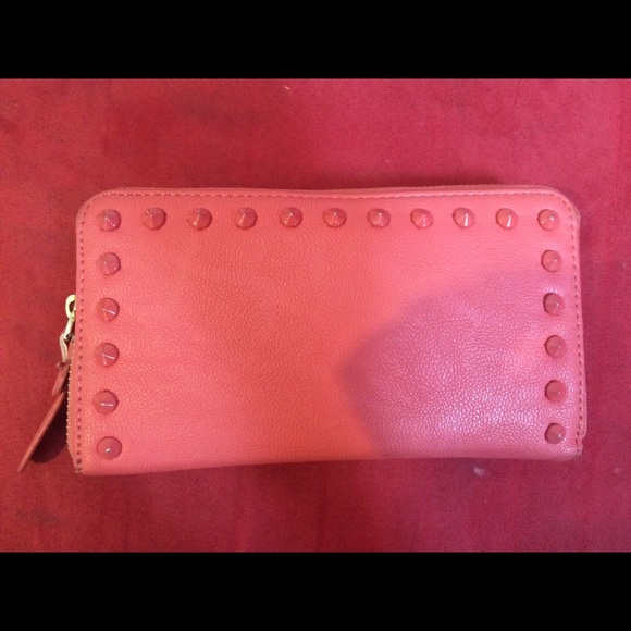 pink studded wallet
