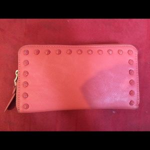 pink studded wallet