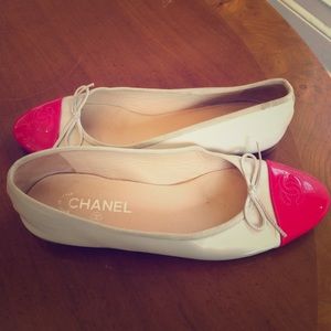 CHANEL flats- pink and tan