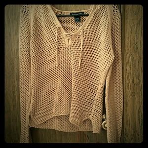 Open knit pullover