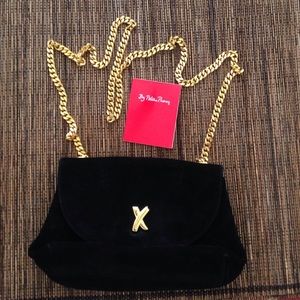 VINTAGE Paloma Picasso Black Suede Bag