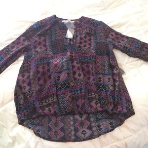 Woven pattern long blouse