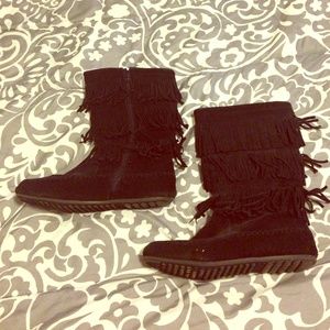 Black Fringe Boots size 8.5