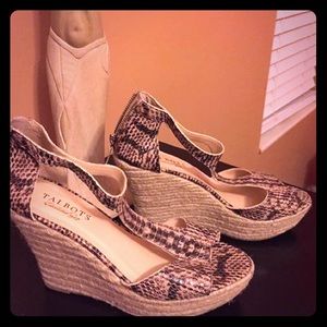 Snake print wedges