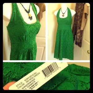 Laundry mod green halter dress NWT size 8