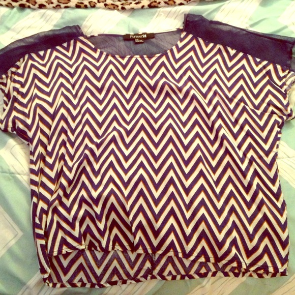 Dark blue flowy crop top