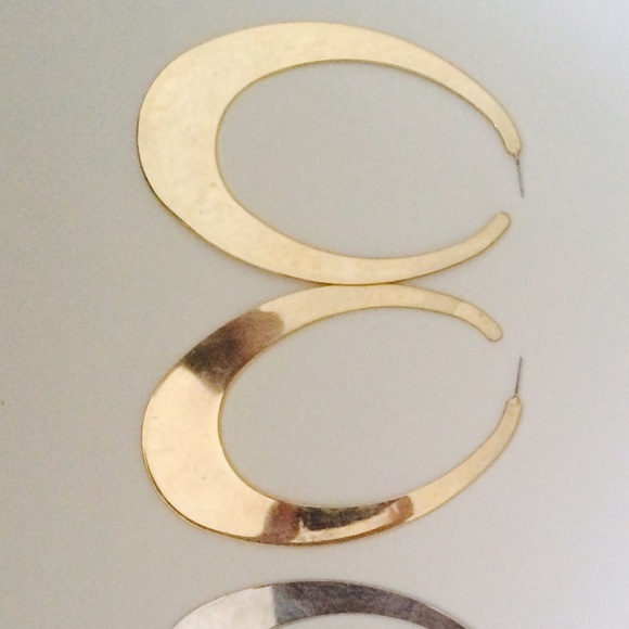 Large metal hoop earrings