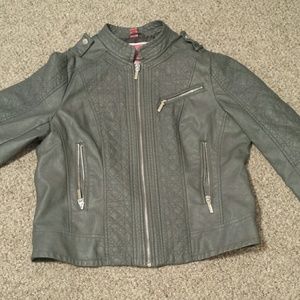Gray Leather jacket.