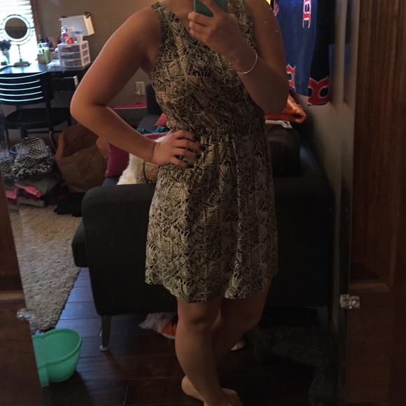 Women's black and white tribal dress