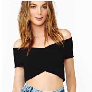 Black off the shoulder top