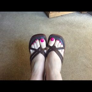 Steve Madden brown platform sandal . Lightly used