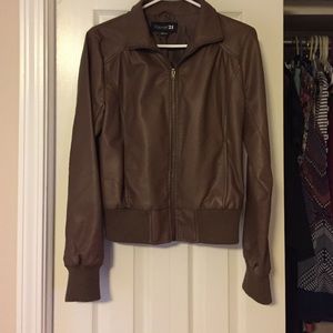 Brown faux leather jacket
