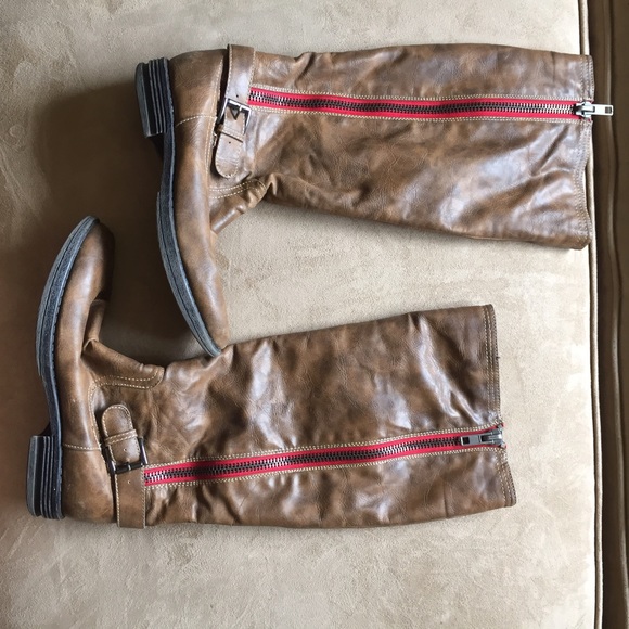 Madden girl brown leather under the knee boots