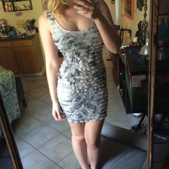 F21 Bodycon Sparkley Waterfall Dress