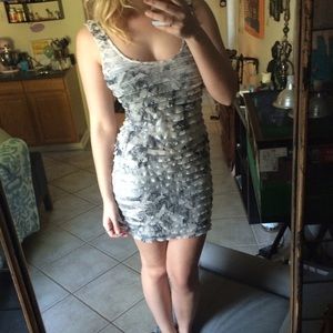 F21 Bodycon Sparkley Waterfall Dress