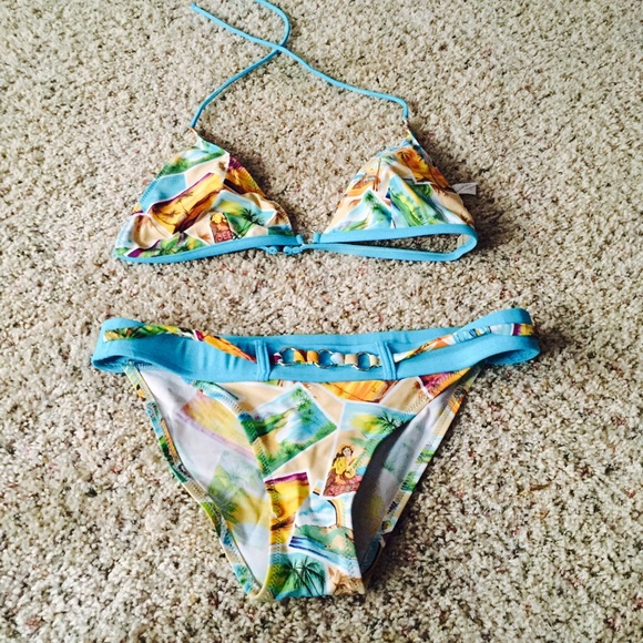 Bikini top large bottom medium small tear