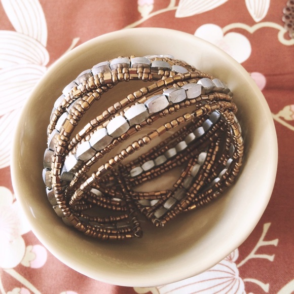 Silver/gold cuff fashion bracelet.