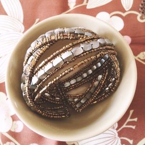 Silver/gold cuff fashion bracelet.